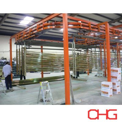 Автоматическая линия по производству порошкового покрытия с электростатическими пистолетами для распыливания