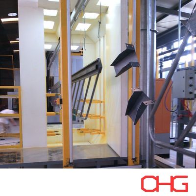 Процесс плавной эксплуатации Процесс производства порошкового покрытия оборудование с PVC распылителем и конвейерной системой