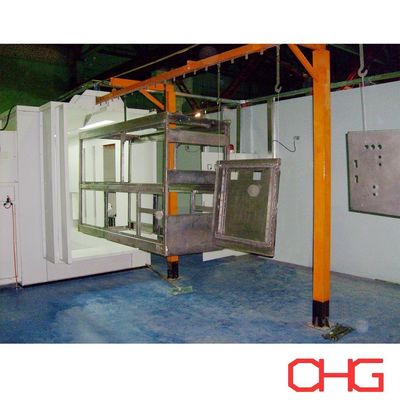 Линия покрытия металлическим порошком с ручными пушками для распыления