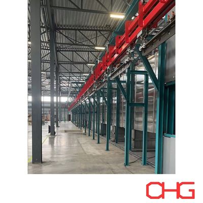 Хорошая цена Power and Free Overhead Trolly Conveyor System for Coating Line offers customizable layout онлайн